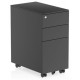 Rayleigh Steel 3 Drawer Slim Lockable Mobile Pedestal